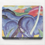 The Big Blue Horse By Marc Franz Mouse Mats