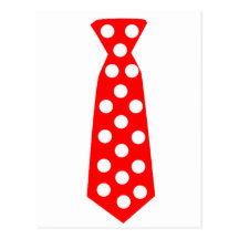 The Big Red and White Polka Dot Tie. Fun Pop Art. Postcards