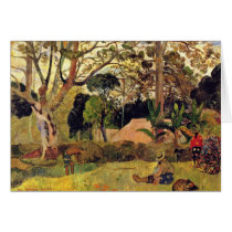 The Big Tree (Te Rahi Raau) By Gauguin Paul Greeting Card