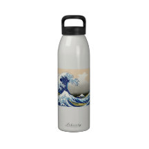 The big wave off Kanagawa Katsushika Hokusai Reusable Water Bottles