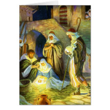 The birth of Jesus Christmas Card