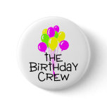 The Birthday Crew Balloons buttons