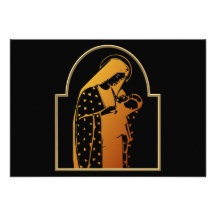 The Blessed Virgin Mary holding Baby Jesus Custom Invitation