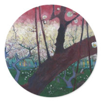The Blooming plum tree By Vincent Van Gogh Round Sticker