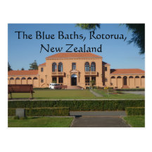 The blue baths, Rotorua, New Zealand postcard