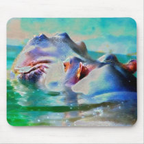 The blue Hippo Mouse Pad