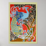 The Blue Peacock - Vintage Art Poster