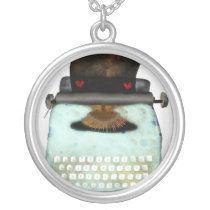 The blue Typewriter Necklace