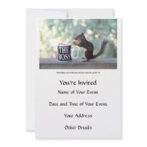"The Boss" Squirrel Custom Invitations