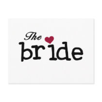 The Bride Black with Red Heart Postcard