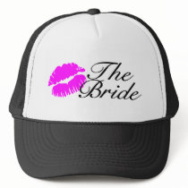 The Bride Pink Lips Kiss Trucker Hats