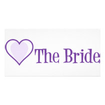 The Bride Singleheart Purple Custom Photo Card