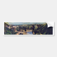 The Bridge At Narni By Corot Jean-Baptiste-Camille Bumper Sticker