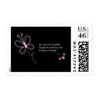 The Butterfly Quote Custom Stamps - Black by foxietoo
