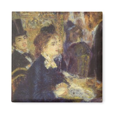 The Cafe by Pierre Auguste Renoir Fridge Magnet by MasterpieceCafe