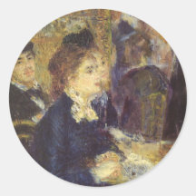The Cafe by Renoir, Vintage mpressionism Art Stickers