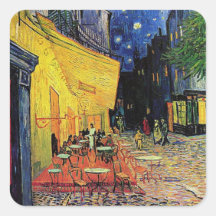 The cafe terrace on the place du forum, Arles, at Square Stickers