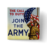 The call to duty – Join the Army WWI Poster buttons