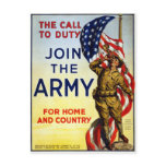 The call to duty – Join the Army WWI Poster Postcards