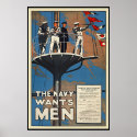 The Canadian Navy Wants Men Vintage WW2 posters
