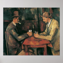 The Card Players by Cezanne, Vintage Impressionism Poster