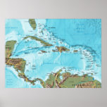 The Caribbean (map) Print