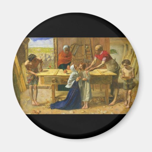 The Carpenter's Shop by John Everett Millais Fridge Magnets