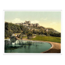 The castle from the park, Dover, England rare Phot Postcard