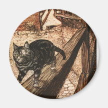 The Cat and Mouse in Partnership Refrigerator Magnet