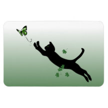 The Cat & The Butterfly Rectangle Magnets