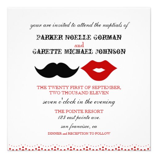 THE CHAPLIN - APPLE RED PERSONALISED INVITES