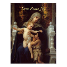 The Charity by Bougeureau, christmas postcards