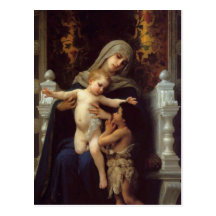 The Charity by Bougeureau, christmas postcards