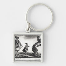 The Chief of the Savages Scalping his Enemy Key Chain