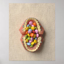 The chocolate served in the dental model print