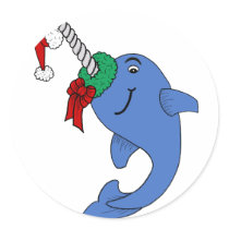 The Christmas Narwhal Sticker