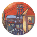 THE CHURCH COAL MINE WALLSEND ROUND STICKERS