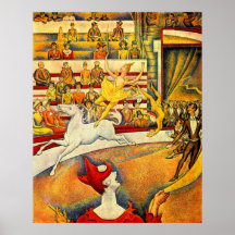 The Circus by Seurat, Vintage Pointillism Fine Art Posters