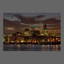 The City of London at night posters