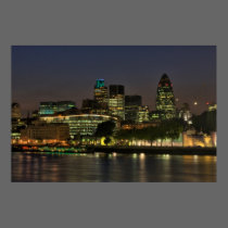 The City of London at night posters