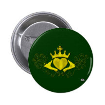 The Claddagh (Gold) Pinback Button