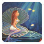 The Clamshell Mermaid -  Square Stickers