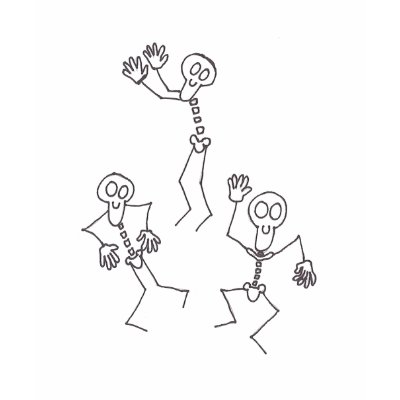 the clatterers dancing skeletons teens t shirt by mjj442