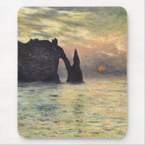 The Cliff, Etretat, Sunset by Claude Monet Mousepads