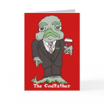 The Codfather Cartoon Fish Custom Greeting Card