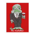 The Codfather Cartoon Fish Custom Postcard