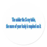 The Colder The X-Ray Table .... Funny Radiology stickers