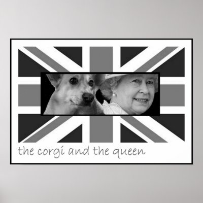 The corgi and the queen Posters