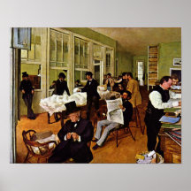 The cotton exchange by Edgar Degas Print