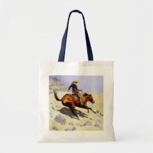 The Cowboy by Remington, Vintage American West Canvas Bags